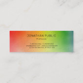 Moderne, kleurrijke minimalistische Sjabloon Mini Visitekaartje (Achterkant)