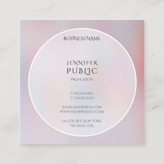 Moderne, kleurrijke, minimalistische Sjabloon Tren Vierkante Visitekaartje (Achterkant)