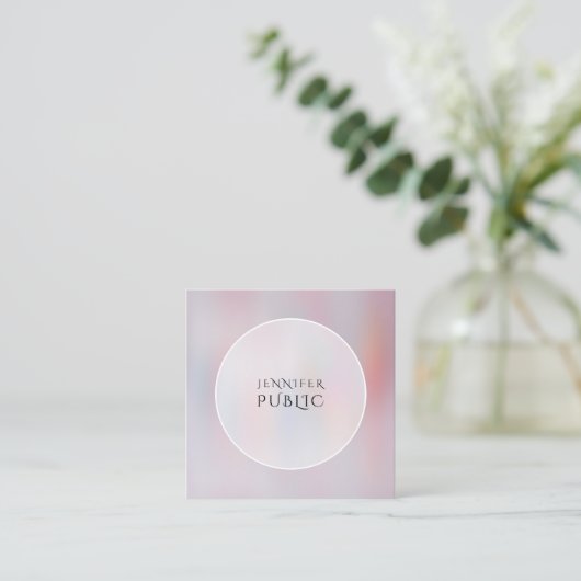 Moderne, kleurrijke, minimalistische Sjabloon Tren Vierkante Visitekaartje (Staand voorkant)