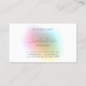 Moderne, kleurrijke minimalistische Sjabloon Visitekaartje (Achterkant)