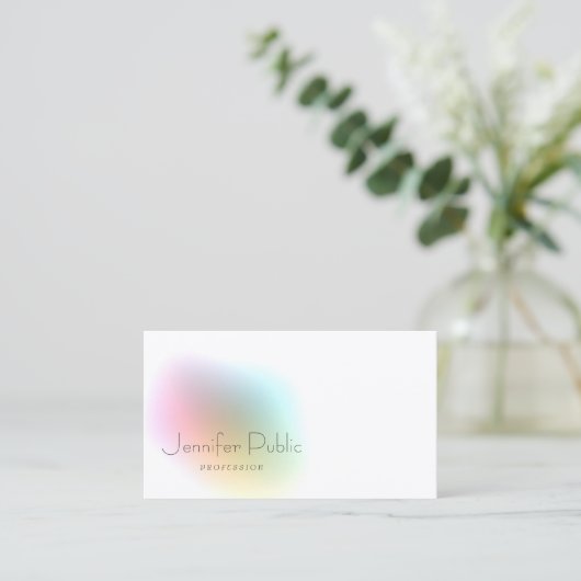 Moderne, kleurrijke minimalistische Sjabloon Visitekaartje (Staand voorkant)