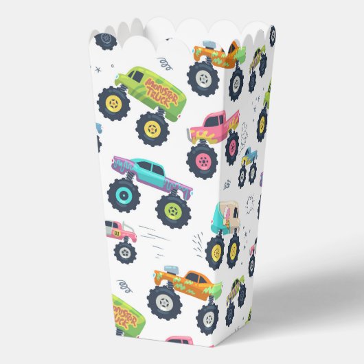 Moderne Kleurrijke Monster Auto Trucks Kinder Part Bedankdoosjes (Achterkant)