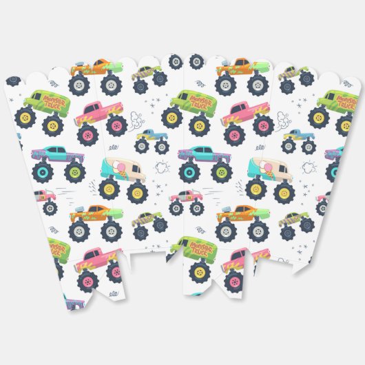 Moderne Kleurrijke Monster Auto Trucks Kinder Part Bedankdoosjes (Ongevouwen)