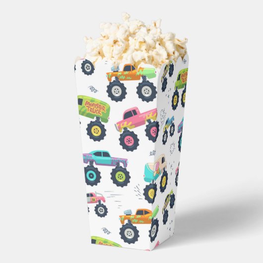 Moderne Kleurrijke Monster Auto Trucks Kinder Part Bedankdoosjes (Popped)