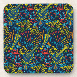 Moderne kleurrijke muziekinstrument muziekliefhebb bier onderzetter