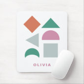 Moderne  kleurrijke naam gepersonaliseerd geometri muismat (Met muis)