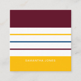 Moderne, kleurrijke najaarsstrepen vierkante visitekaartje