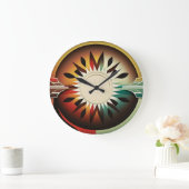 Moderne, kleurrijke Native American Wall Clock Grote Klok (Huis)
