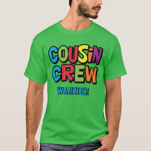 Moderne Kleurrijke Neef Crew Familie Reünie T-shirt