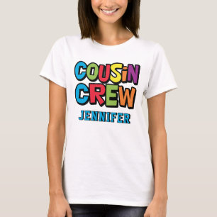 Moderne Kleurrijke Neef Crew Reünie T-shirt