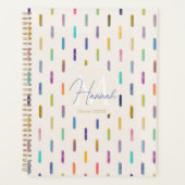 Moderne Kleurrijke Neon Glitch Brushstrokes Planner (Voorkant)