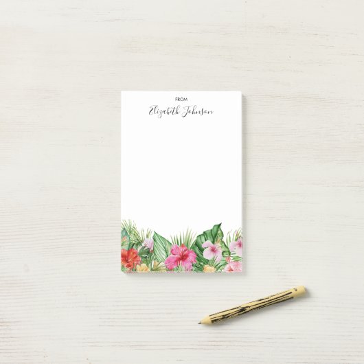 Moderne kleurrijke notities voor tropische Waterve Post-it® Notes (Op bureau)