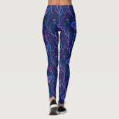 Moderne, kleurrijke oceaanbioluminescente kwal leggings (Achterkant)