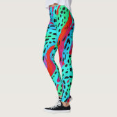 Moderne kleurrijke Oerwoud wilde dier print patroo Leggings (Links)