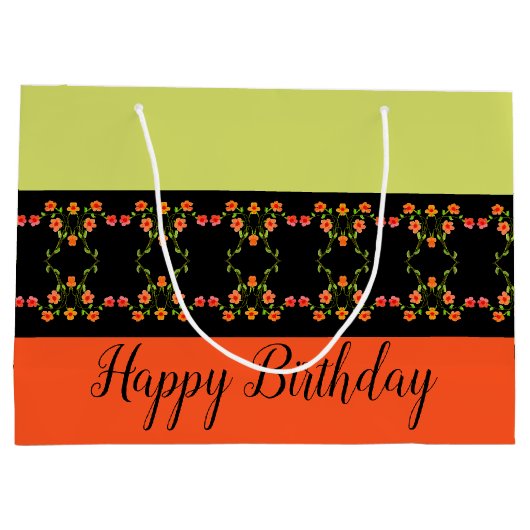 Moderne kleurrijke ontwerper groot cadeauzakje (Achterkant)