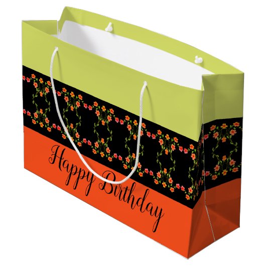 Moderne kleurrijke ontwerper groot cadeauzakje (Achterkant Gekanteld)