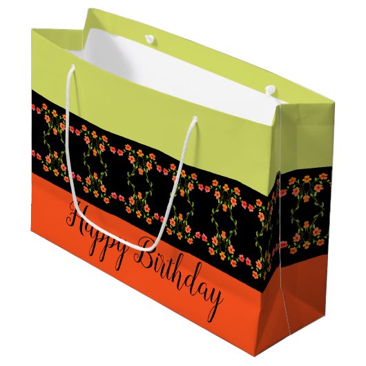 Moderne kleurrijke ontwerper groot cadeauzakje (Voorkant Gekanteld)