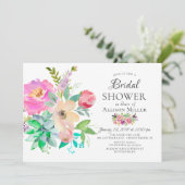 Moderne, kleurrijke oraal-bridal-doucheuitnodiging kaart (Staand voorkant)