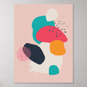 Moderne, kleurrijke organische tinten hedendaagse  folie afdrukken