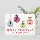 Moderne kleurrijke Ornamenten Familienaam Niet Fot Feestdagenkaart (Staand voorkant)