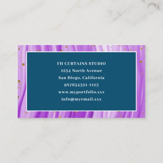 Moderne kleurrijke Paarse Blauwgroen groene Visite Visitekaartje (Achterkant)