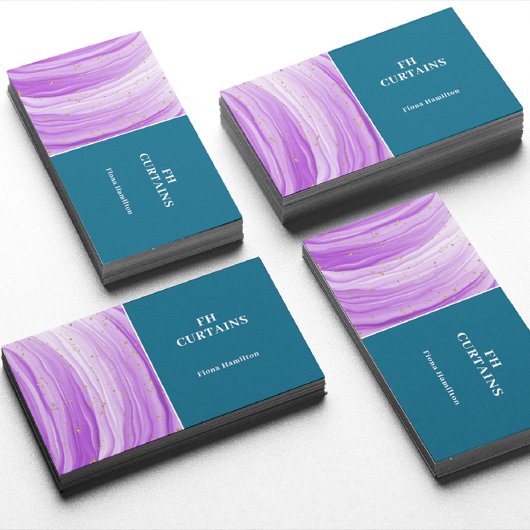 Moderne kleurrijke Paarse Blauwgroen groene Visite Visitekaartje