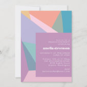 Moderne kleurrijke Paarse meetpartij Kaart (Voorkant)