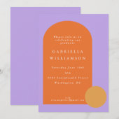 Moderne kleurrijke Paarse Oranje afstudeerfeest Kaart (Voorkant / Achterkant)