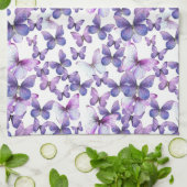 Moderne kleurrijke Paarse vlinders Theedoek (Gevouwen)