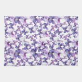 Moderne kleurrijke Paarse vlinders Theedoek (Horizontaal)