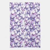 Moderne kleurrijke Paarse vlinders Theedoek (Verticaal)