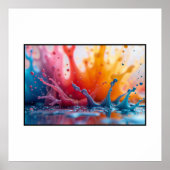 Moderne Kleurrijke Paint Splash Poster - Abstract (Voorkant)