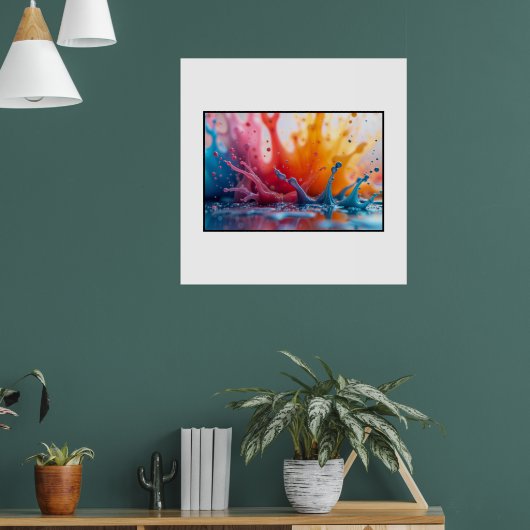 Moderne Kleurrijke Paint Splash Poster - Abstract (Woonkamer 1)