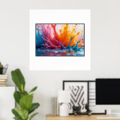 Moderne Kleurrijke Paint Splash Poster - Abstract (Thuiskantoor)