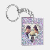 Moderne kleurrijke Pareltjes Hartvormig keepomwill Sleutelhanger (Voorkant Links)