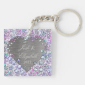 Moderne kleurrijke Pareltjes Hartvormig keepomwill Sleutelhanger (Achterkant)