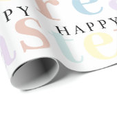 Moderne, kleurrijke pasta Happy Pasen Cadeaupapier (Rol Hoek)