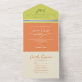 Moderne Kleurrijke Pastel Bruiloft All In One Uitnodiging (Binnen)