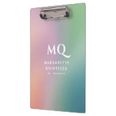 Moderne kleurrijke pastel en witte monogram Initia Klembord (Links)