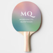 Moderne kleurrijke pastel en witte monogram Initia Tafeltennisbatje (Voorkant)