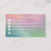 Moderne kleurrijke pastel en witte monogram Initia Visitekaartje (Achterkant)