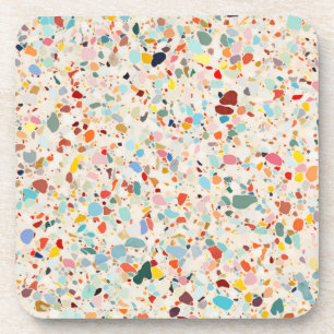 Moderne kleurrijke pastel Terrazzo patroon Bier Onderzetter