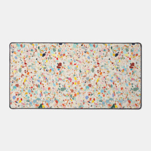 Moderne kleurrijke pastel Terrazzo patroon Bureaumat