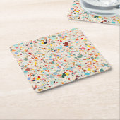 Moderne kleurrijke pastel Terrazzo patroon Kartonnen Onderzetters (Schuin)