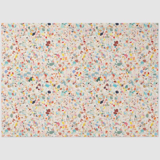Moderne kleurrijke pastel Terrazzo patroon Tissuepapier (Voorkant)