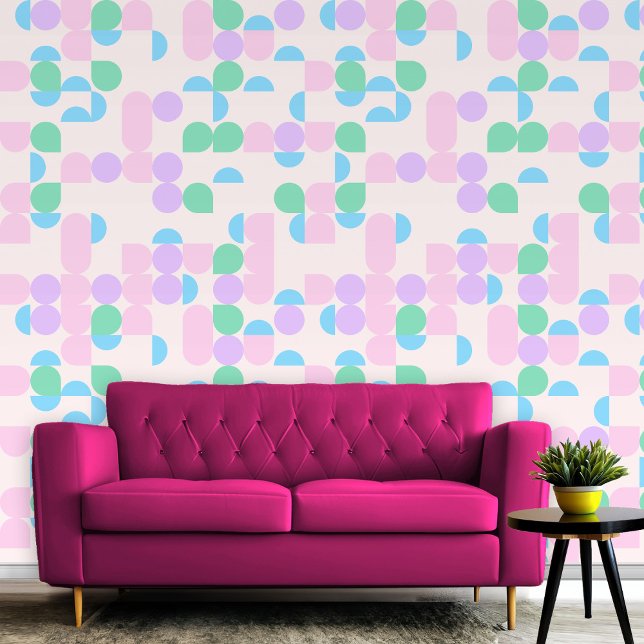 Moderne Kleurrijke Pastel Vorm & Patroon voor Kame Behang (Modern Colorful Pastel Shape & Pattern for Room Wallpaper)