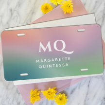 Moderne kleurrijke pastelwitte monogram Initialen