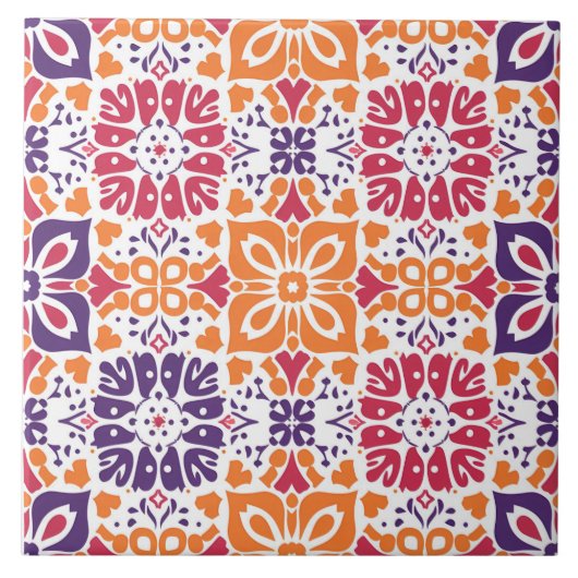 Moderne Kleurrijke Patroon Home Decor Bloemen Tegeltje (Voorkant)