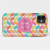 Moderne kleurrijke patroonmonogrammen Case-Mate iPhone case (Achterkant (horizontaal))