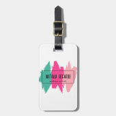 Moderne kleurrijke penseelstreken bagagelabel (Voorkant verticaal)
